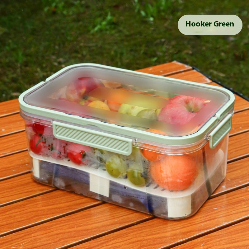 Portable Food Storage Bin with Drainage for Outdoor Picnic and Kitchen Use