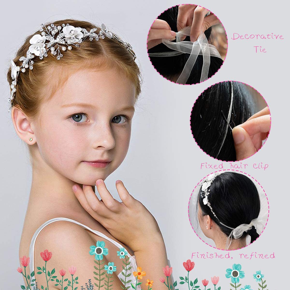 Wedding Flower Girl and Bridesmaid Hair Accessories White Pearl Headband