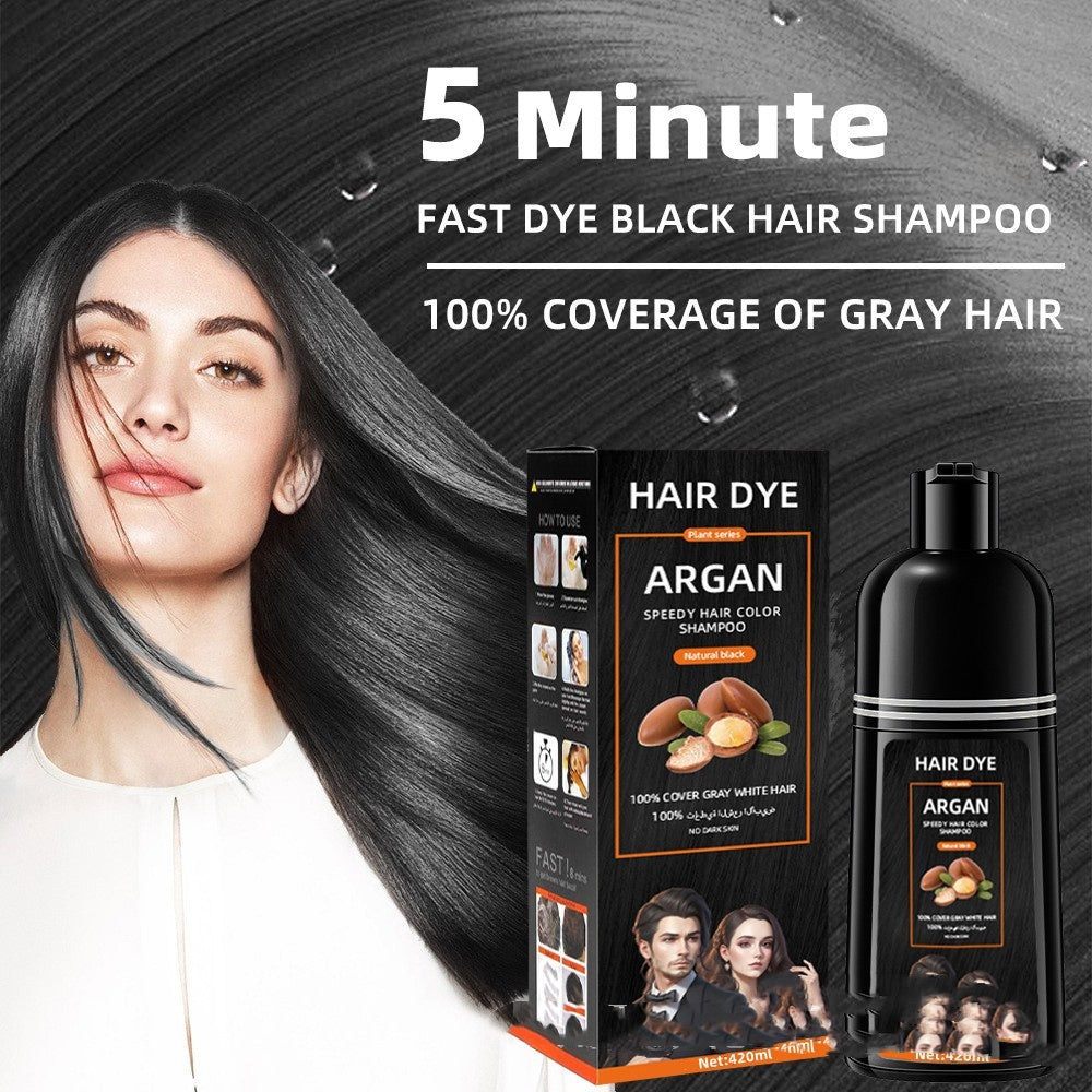 Black Hair Dye Cream 420ml - Bubble Black Hair Color for Home Use