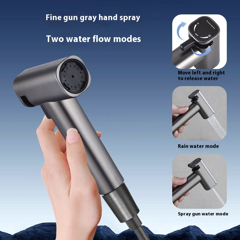 Two-Way Angle Valve Water Gun for Toilet Kitchen Shower - Stainless Steel