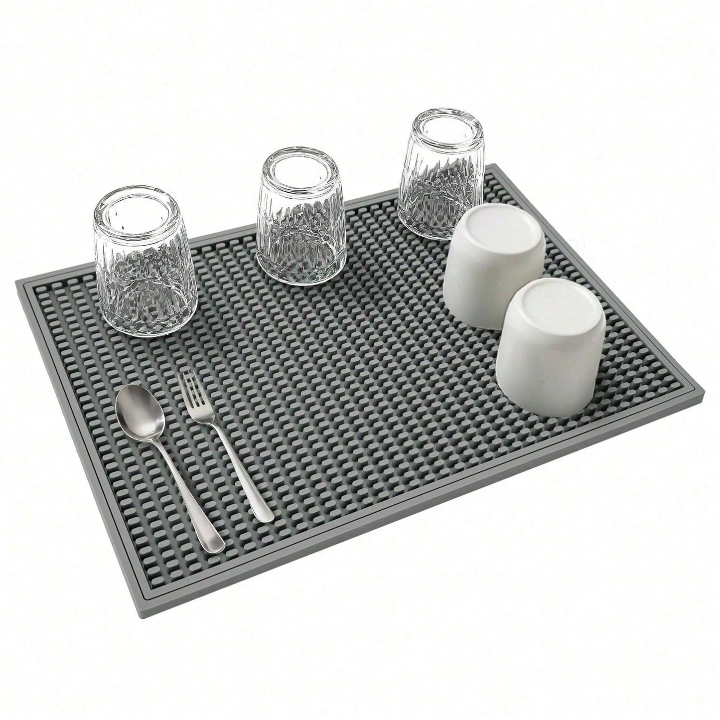 Set Of 2 18x12 Inch Heat Resistant Rubber Drying Mats, Multi Purpose