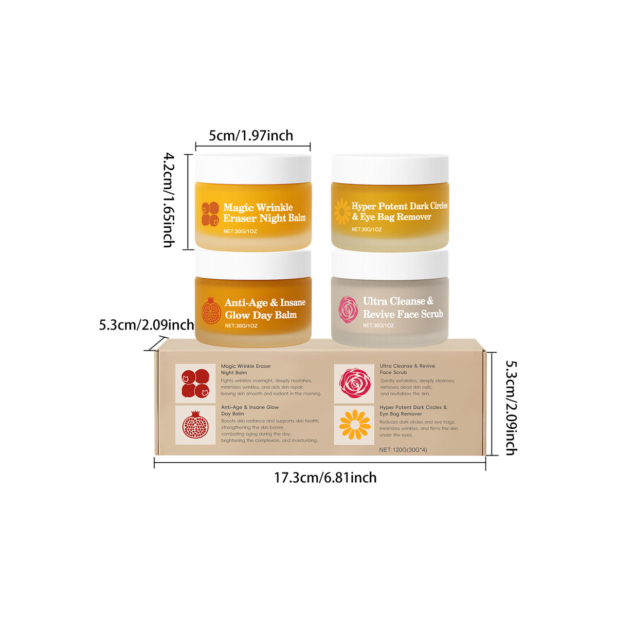 Multi Effect Skin Rejuvenation Day and Night Repair Set - 4 x 30g