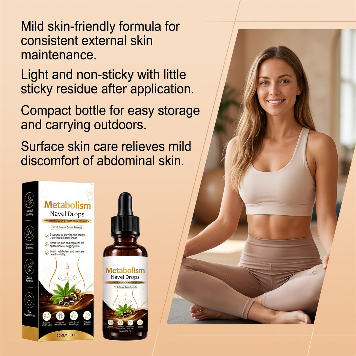 Body Oil Drops with Castor Oil & Sea Buckthorn - 30ml