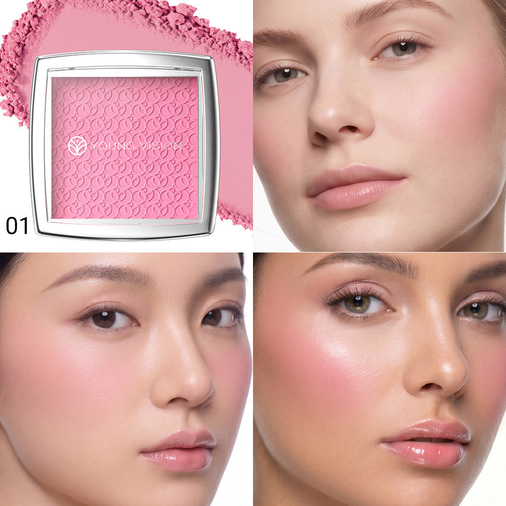 7-Color Embossed Blush Palette - Natural Matte Face Makeup Set