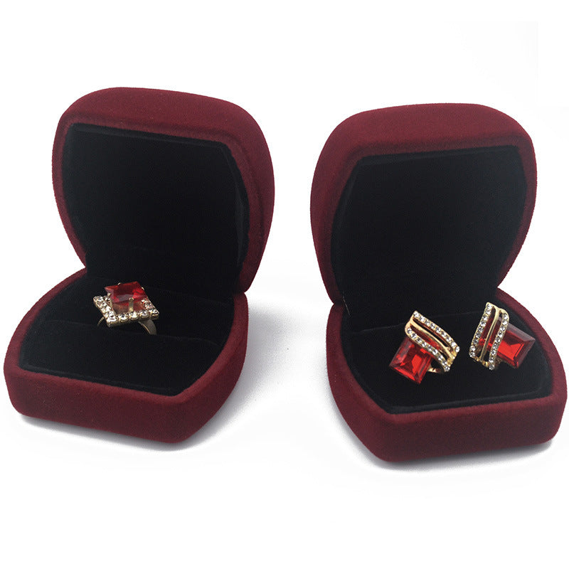 Velvet Jewelry Box with Big Belly Style Oval Compartments for Necklaces Rings and Earrings