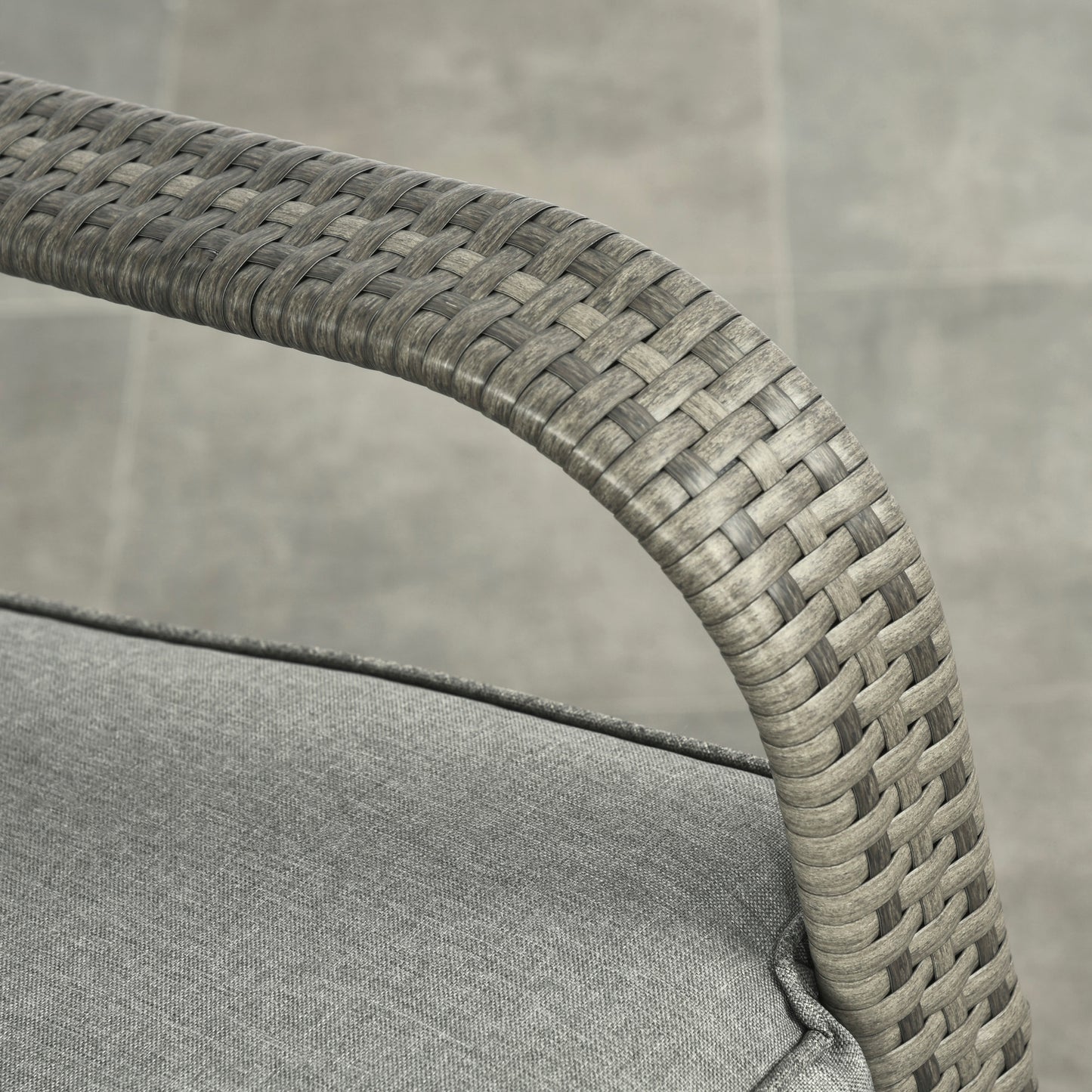 Gray PE Rattan Rocking Recliner with Adjustable Footrest