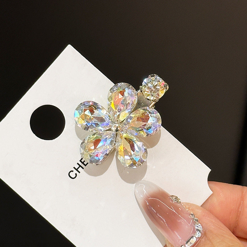 Elegant Crystal Flower Hair Clips - Side Barrettes for Women
