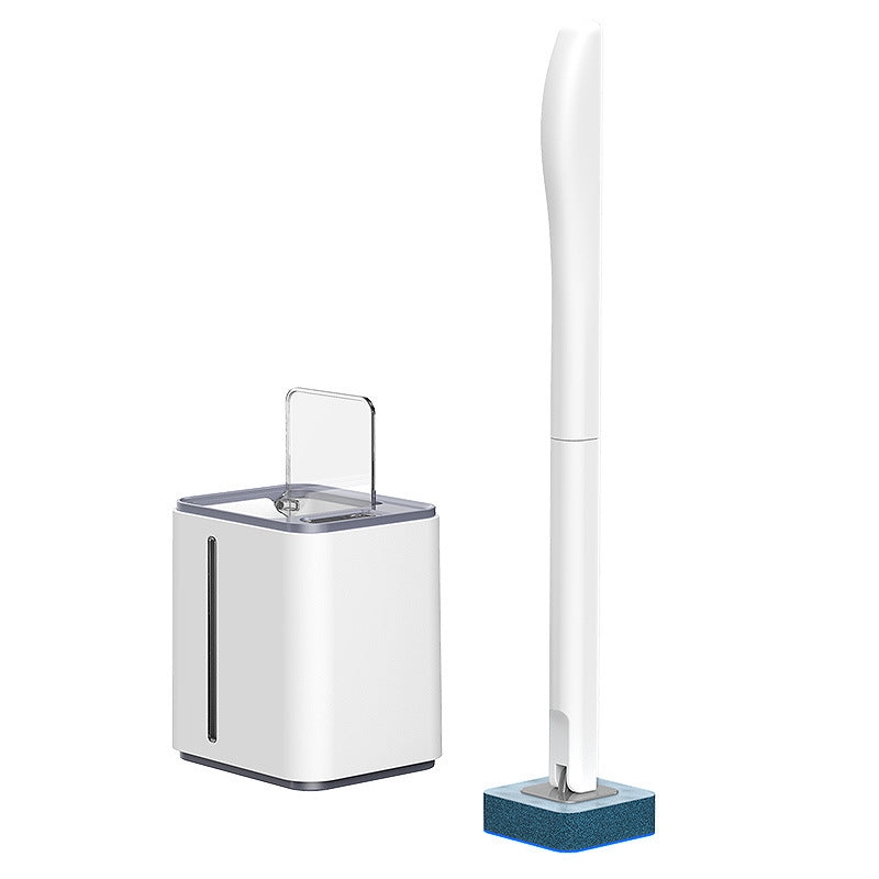 Disposable Toilet Brush with Long Handle and Replacement Head - White Grey