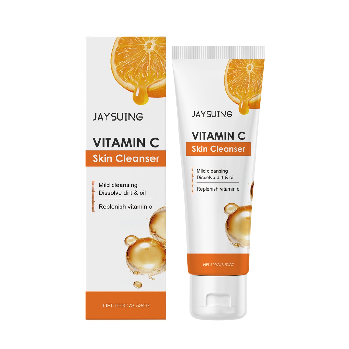 Vitamin C Facial Cleanser - Moisturizing & Brightening Skin Care Wash, 100g