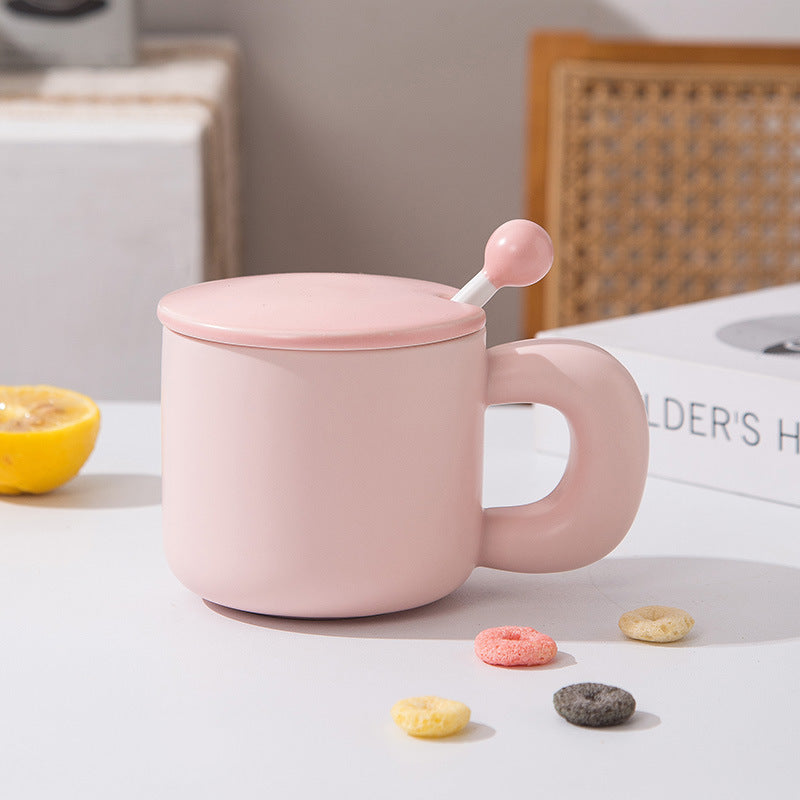 Ceramic Drinking Mug for Office Water - 380ml, Multi-Color