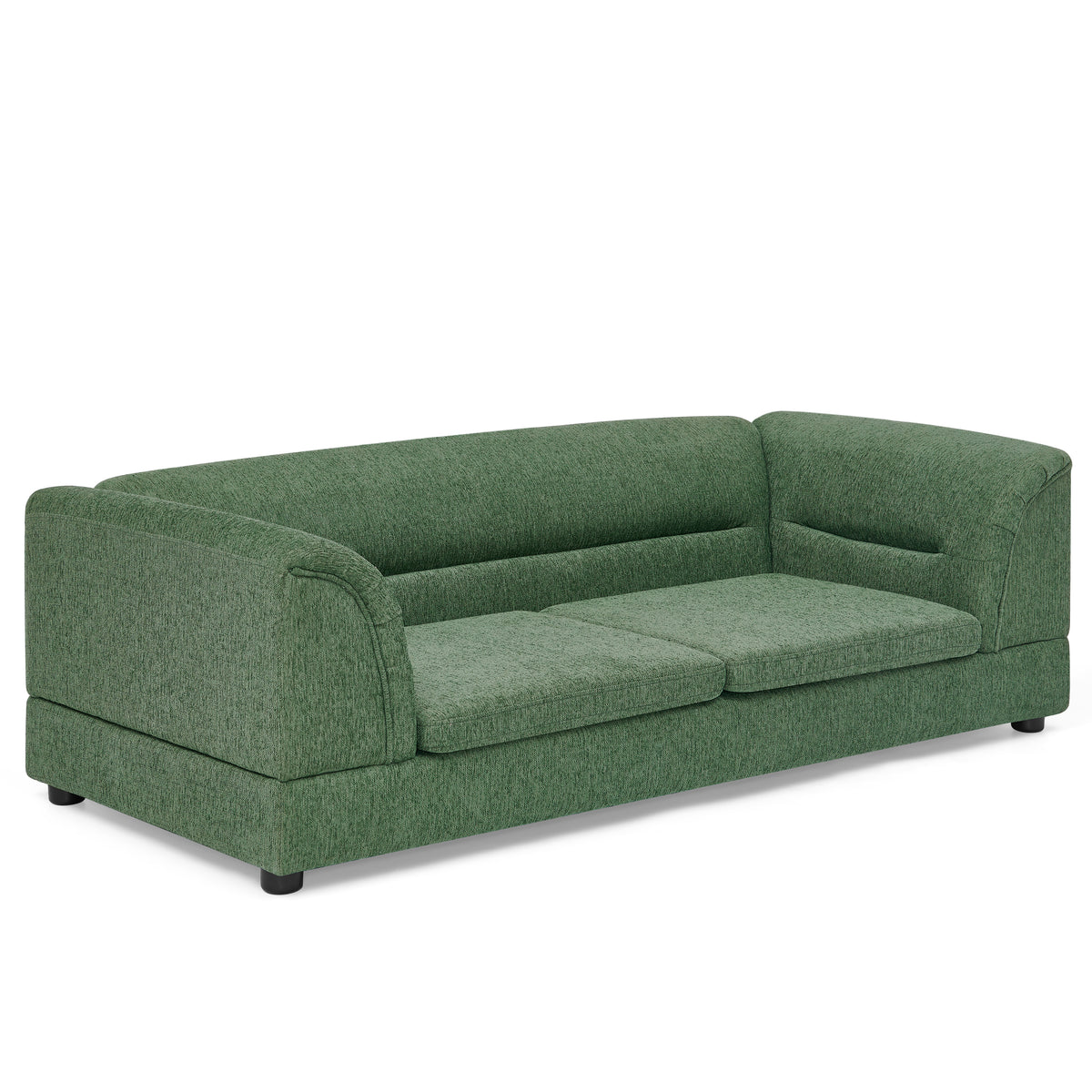 Oversized Pet Sofa Bed - Rectangular Linen Dog Couch for Large Dogs - Olive Green