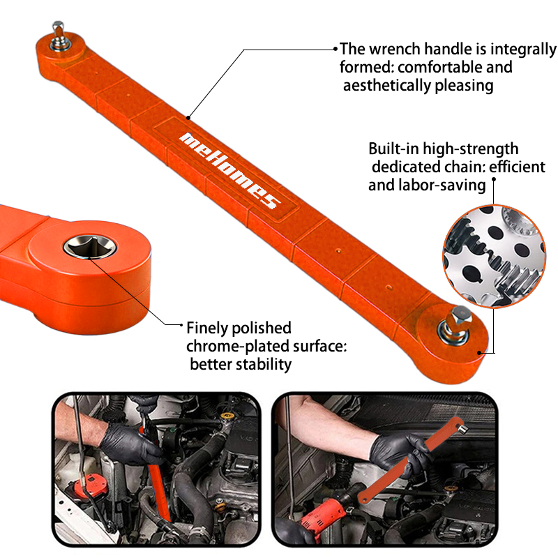 Offset Extension Wrench Set for Impact Tools - 3 Piece, Slim Profile, Heavy Duty