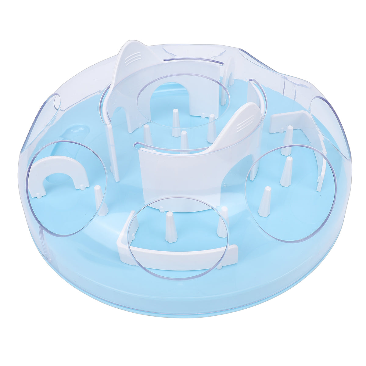Interactive Cat Puzzle Feeder Food Dispenser Enrichment Toy for Pets - Blue