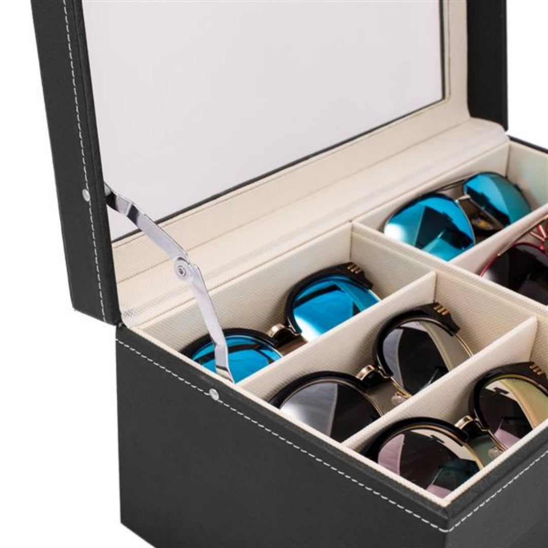 Leather 12 Piece Eyeglasses Storage And Sunglass Glasses Display