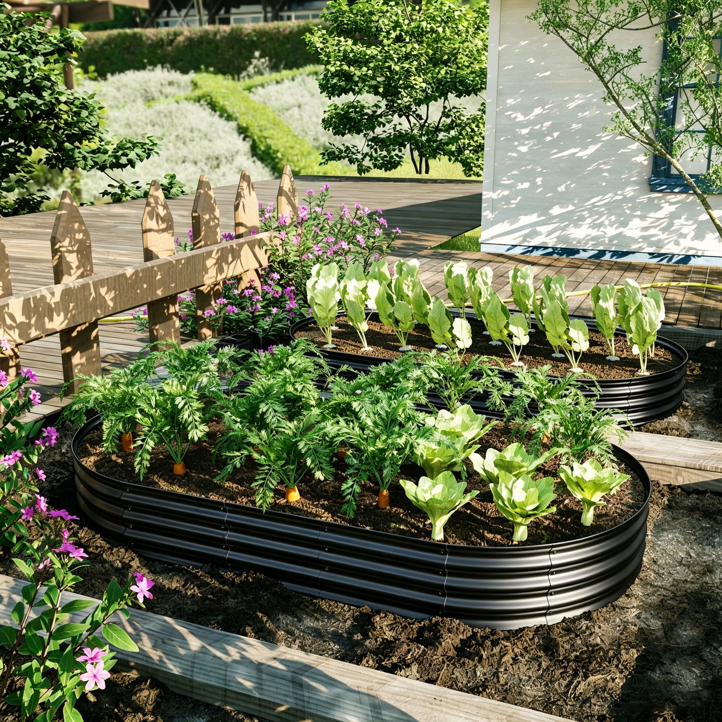 Galvanized Raised Garden Bed 8x4x1ft - Heavy Duty Outdoor Planter Box