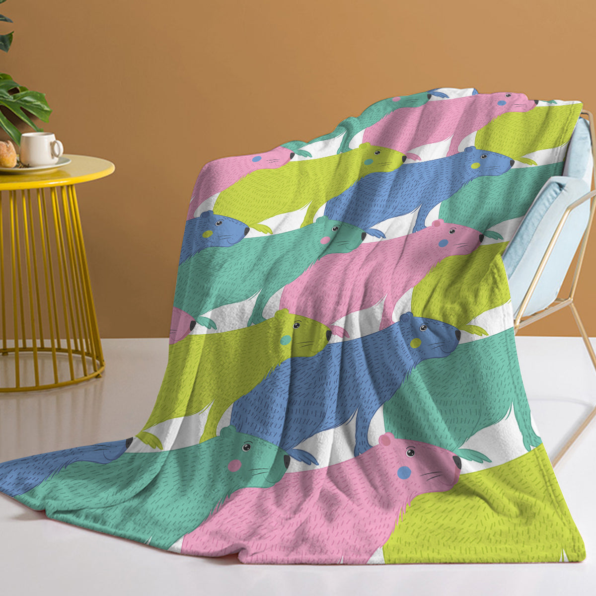 Cute Flannel Cartoon Dolphin Pet Blanket - Soft & Fluffy Outdoor & Home Use