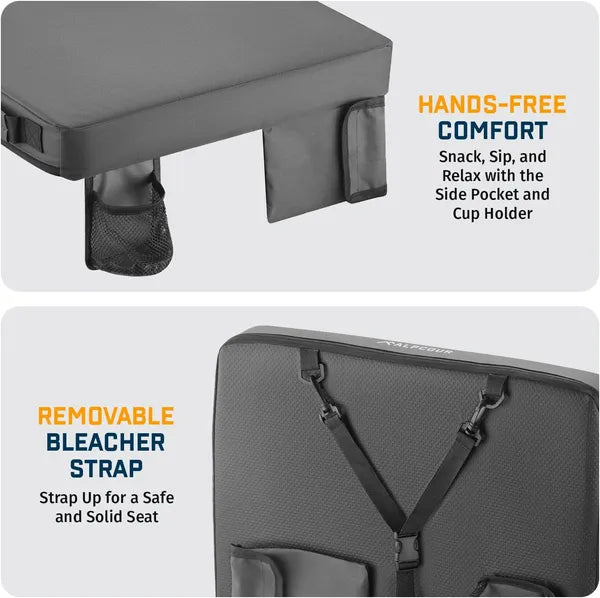 Portable Extra Thick Stadium Seat Cushion - 21x15 Inch Grey