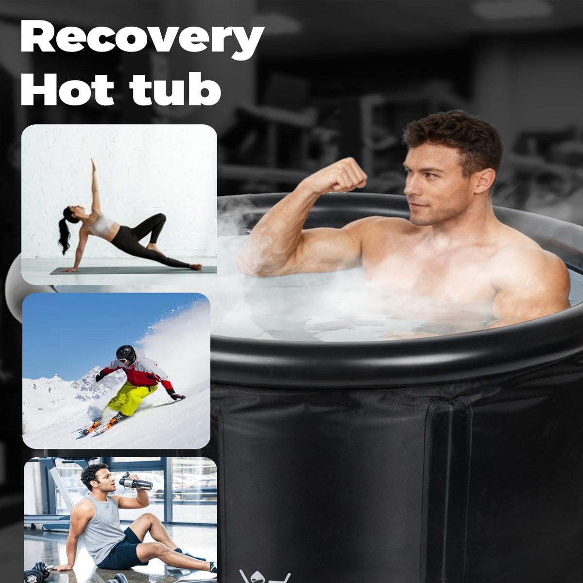 105 Gallons Cold Plunge Tub with Cover for Recovery & Therapy
