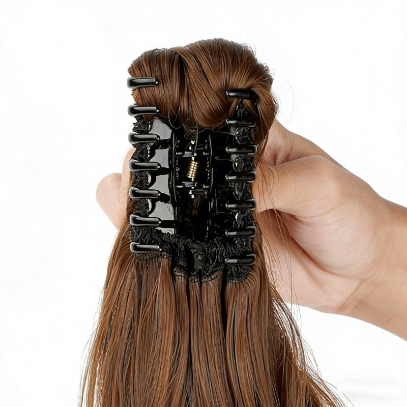 22-Inch Wavy Curly Clip-In Ponytail Extension - Synthetic Hairpiece