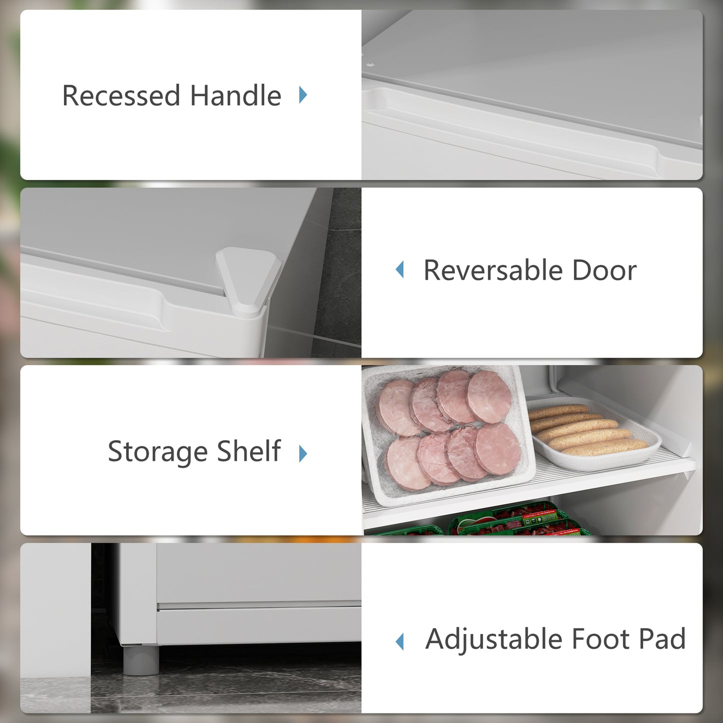 Mini Upright Freezer 3 Cu Ft with Reversible Door & Adjustable Thermostat, White
