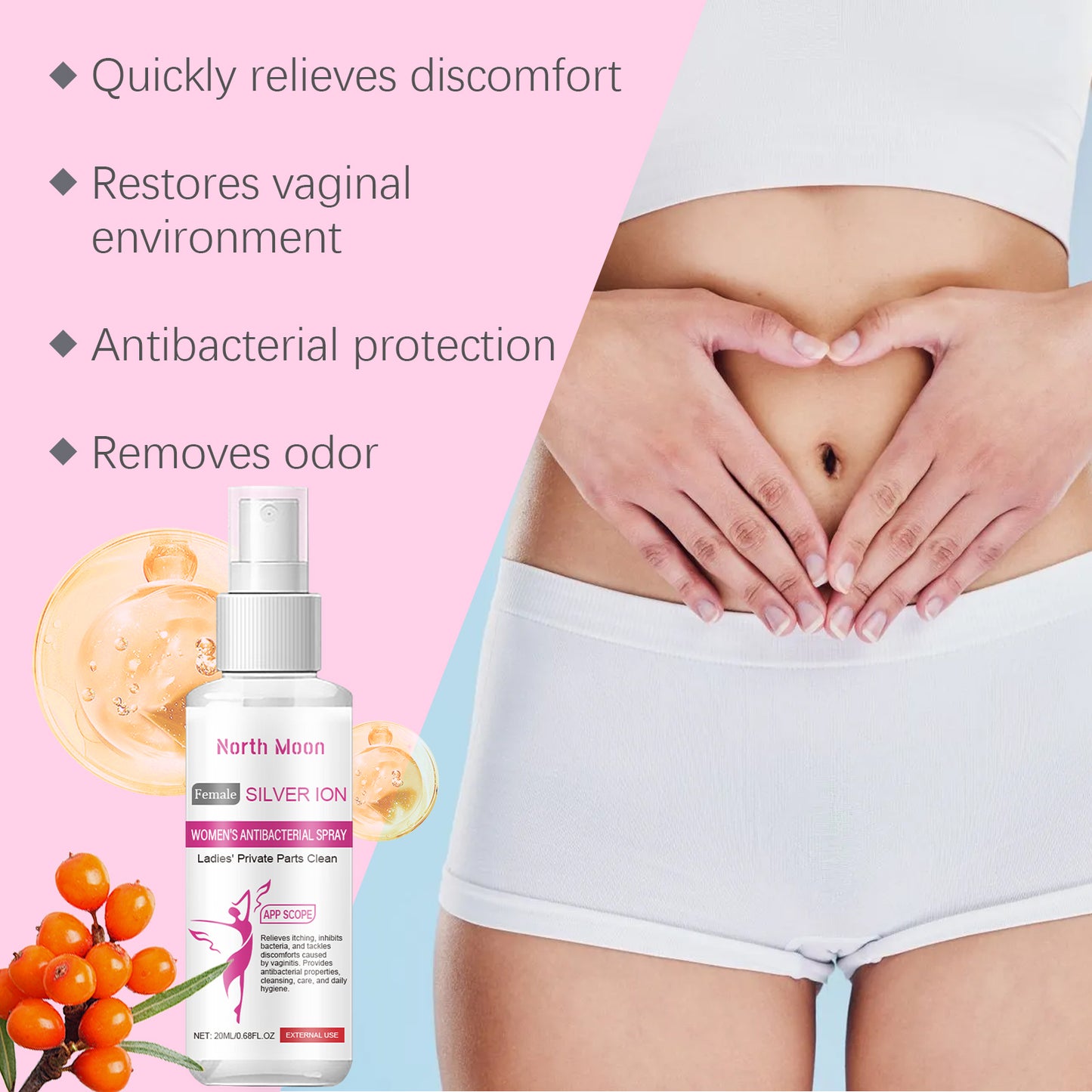 Feminine Intimate Care Spray - Odor Neutralizing Lavender & Sea Buckthorn