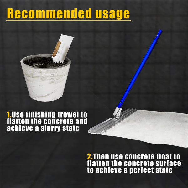 48x8 Inch Magnesium Aluminum Alloy Concrete Bull Float with Handles & Toolbox