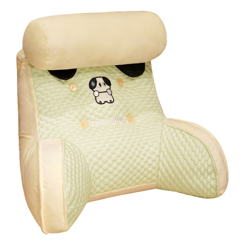 Ice Silk Cartoon Triangle Pillow with Velvet Cover - Big Eye Dog Style, Large & Medium Sizes