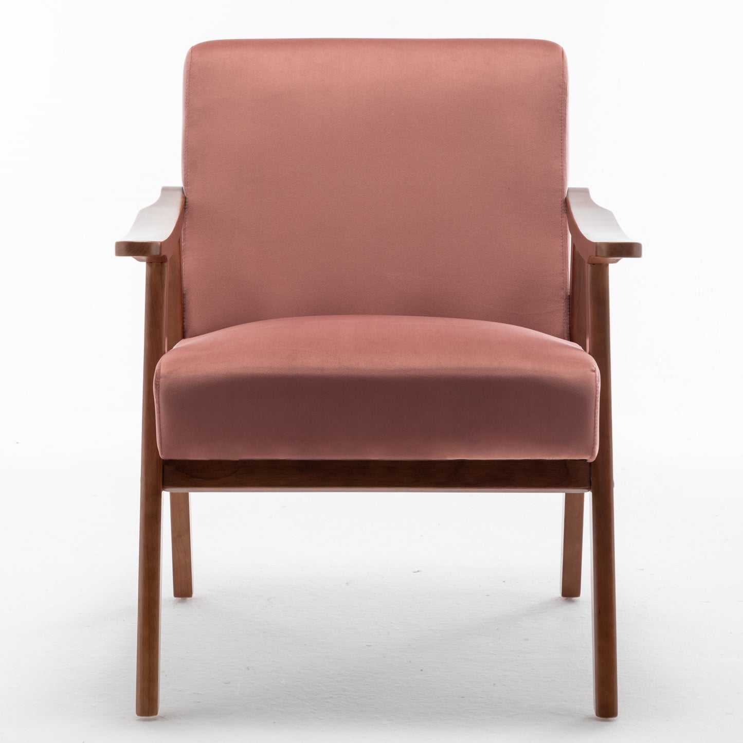Accent Chair With Velvet Upholstery And Solid Wood Frame, Classic