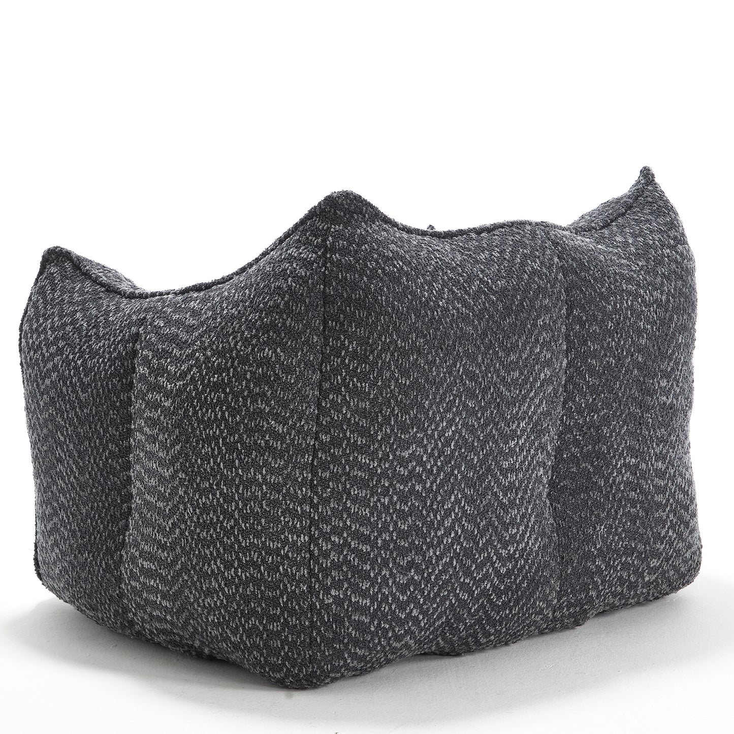 Comfortable Chenille Bean Bag Chair - Black Lazy Sofa
