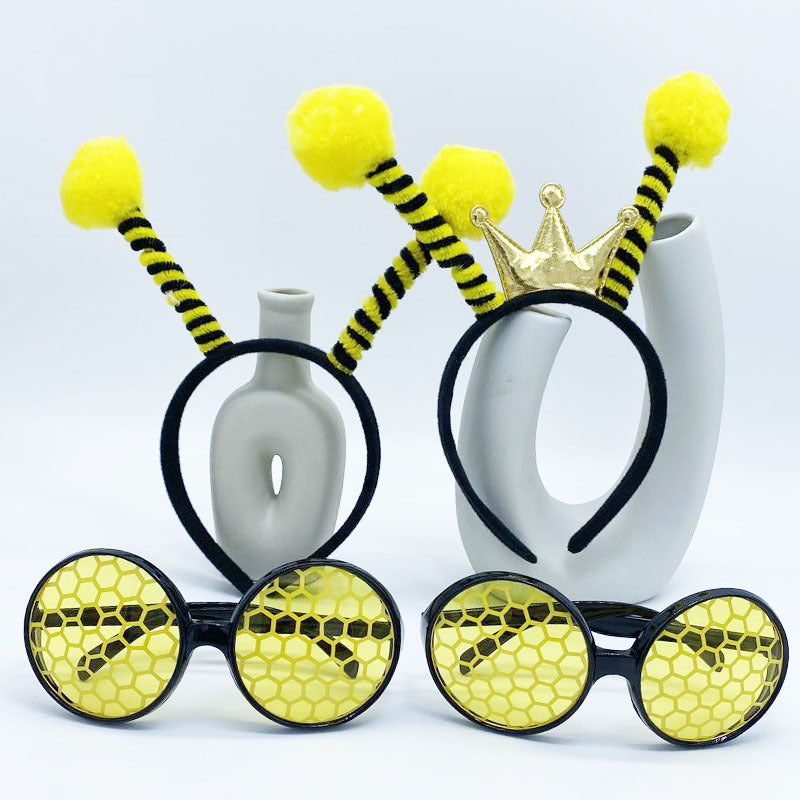 Bees Party Headband Glasses Set for Kids and Adults - Unisex Costume Accessory