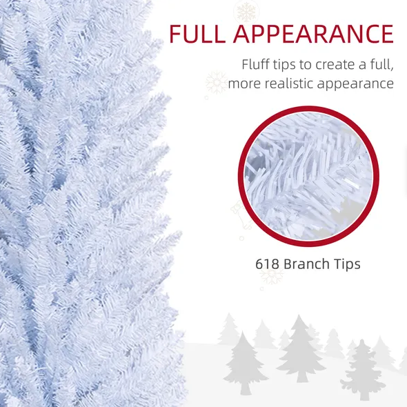 8' White Artificial Pencil Christmas Tree with 618 Branch Tips