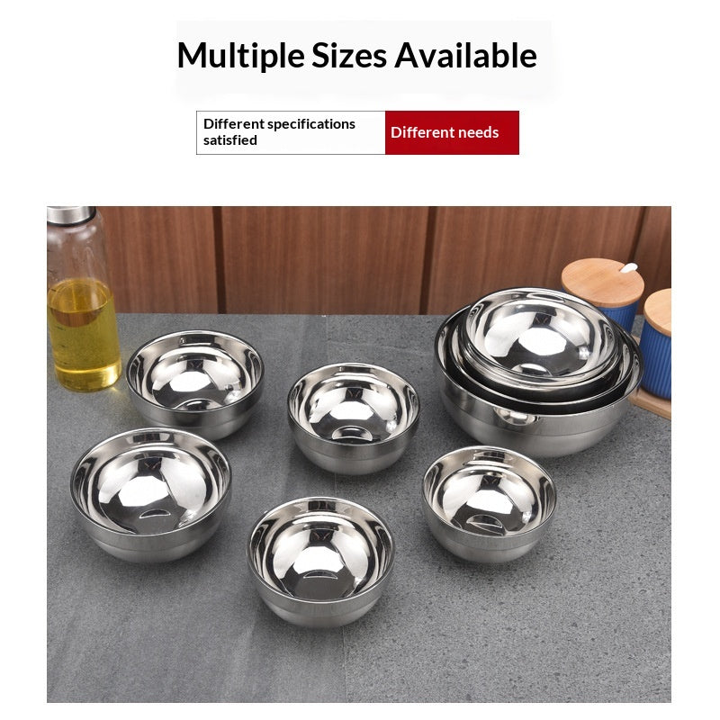 Children's Double-Layer Insulated Stainless Steel Rice Bowl 11.5cm 10pcs