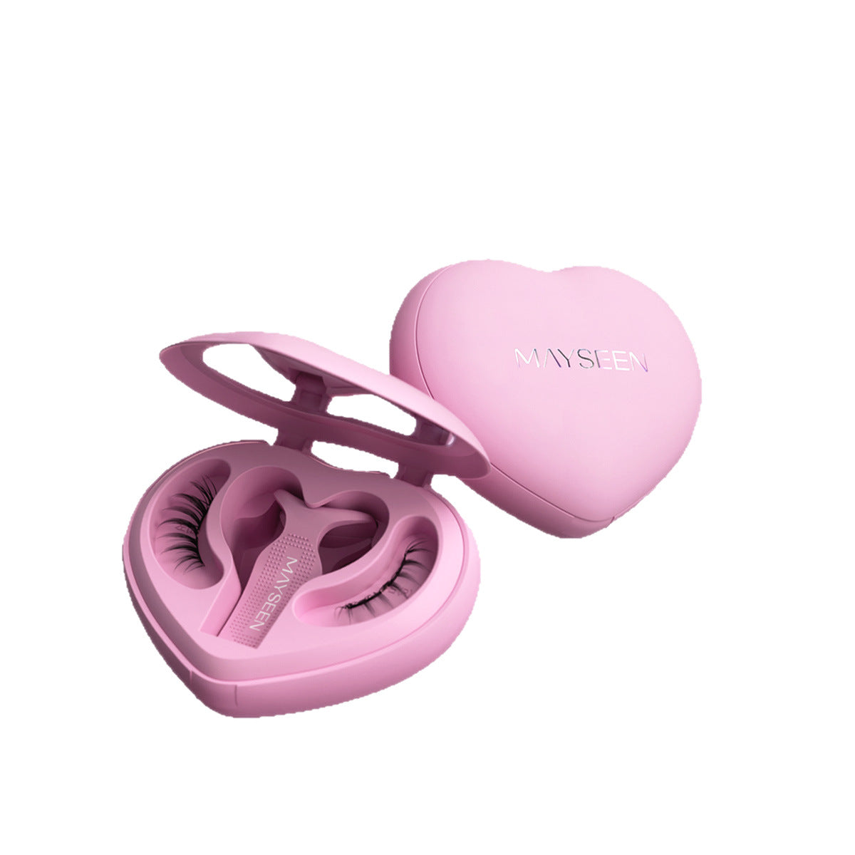 Magnetic False Eyelashes with Heart-Shaped Soap Holder - Natural Long Style