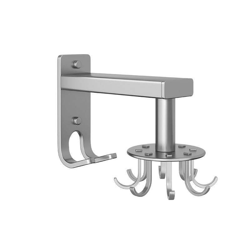 Wall-Mounted Swivel Hook with Multiple Rows Aluminum Frame for Home Storage