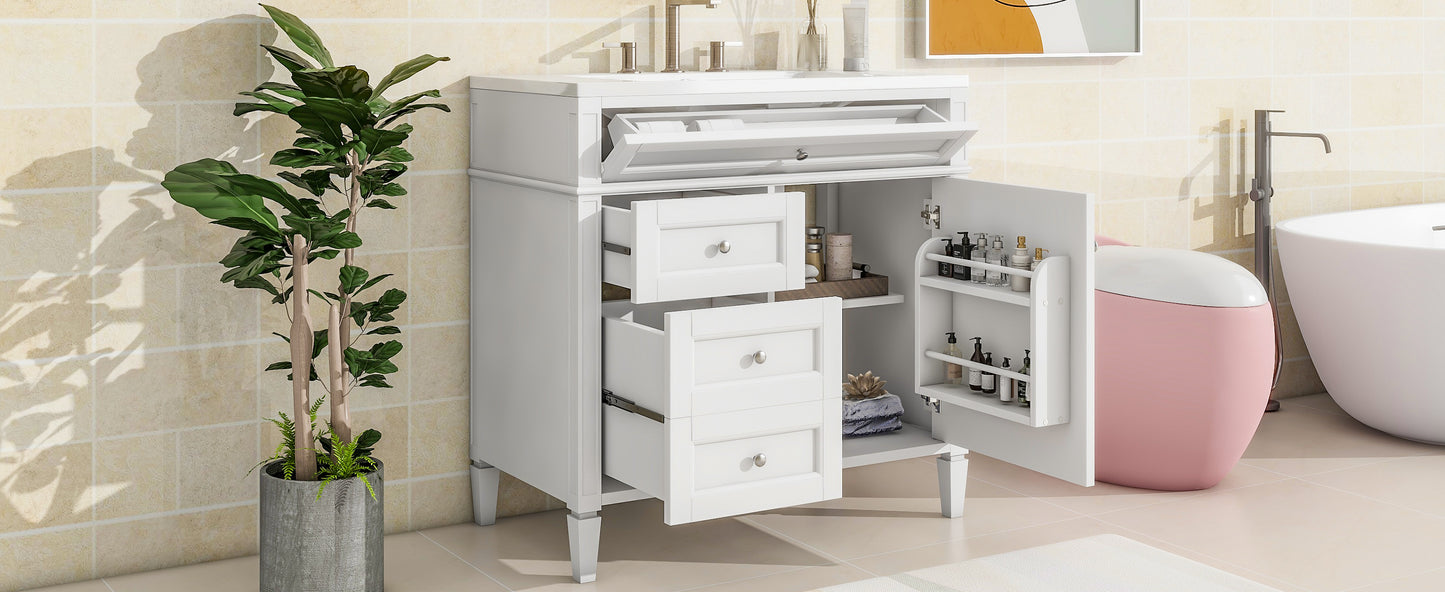 36'' Modern Bathroom Vanity with Ceramic Sink and Storage Cabinet
