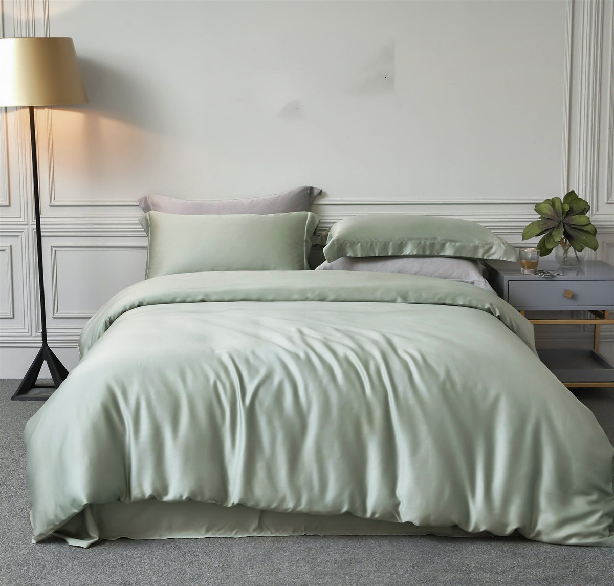 Double-Sided Tencel Bed Sheets and Bedding Set - Blue, Pink, Grey, 1.5m-2m Sizes