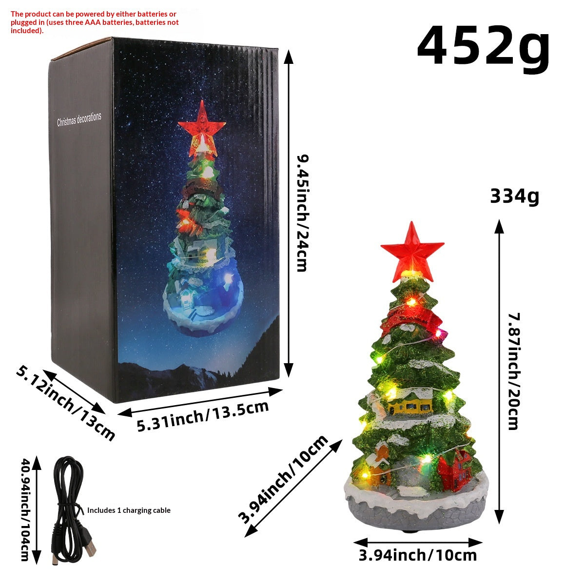 Christmas Glowing Tree Music Box - Holiday Ornament for Home Decor