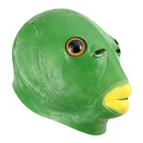 Funny Green Fish Latex Mask - Unique Costume Mask for Parties & Events