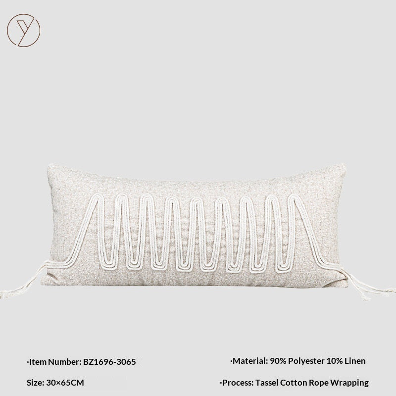 Handmade Patchwork Throw Pillow Set - Woven, Cotton & Linen Cushions for Sofa & Villa Decor
