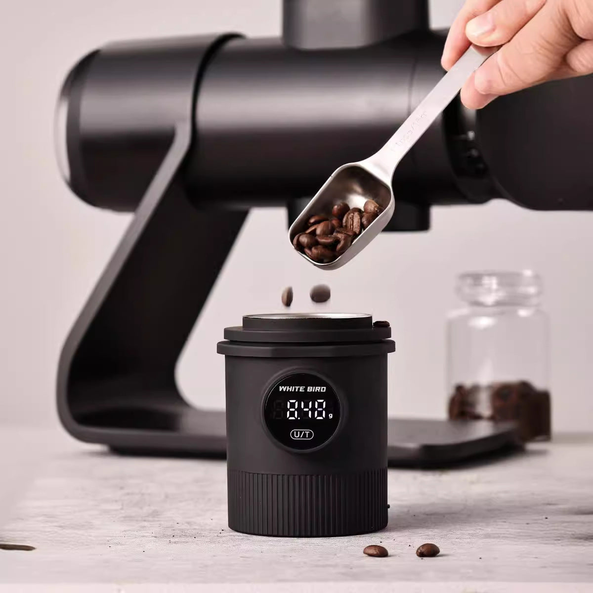 Electronic Coffee Powder Dropping & Weighing Scale with Stainless Steel Cup
