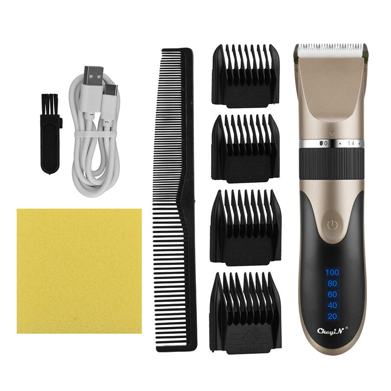 Electric Hair Clipper with Digital Display & USB Charging