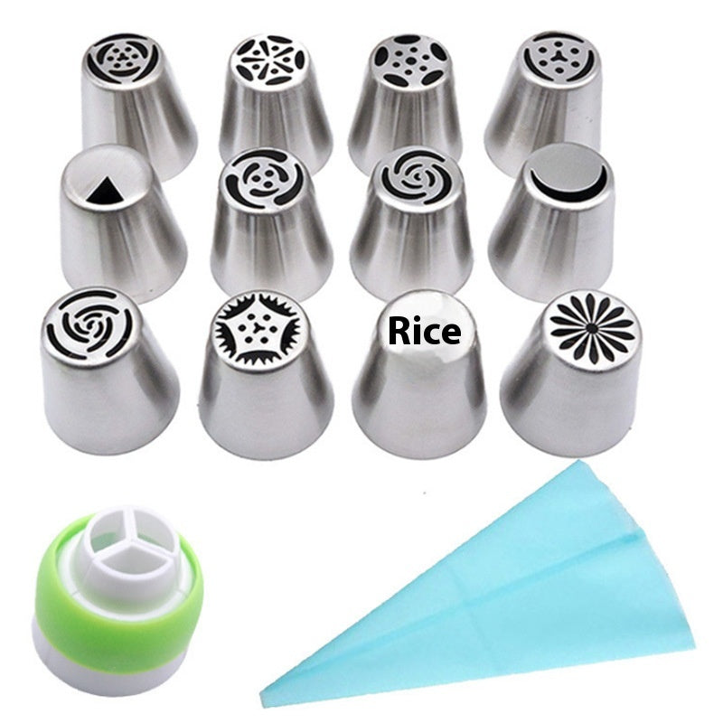 Seamless Cake Decorating Nozzle Set - Stainless Steel Piping Tips 27 Pieces
