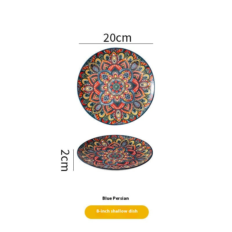 Bohemian Ceramic Platter - Creative Tableware for Kitchen & Dining