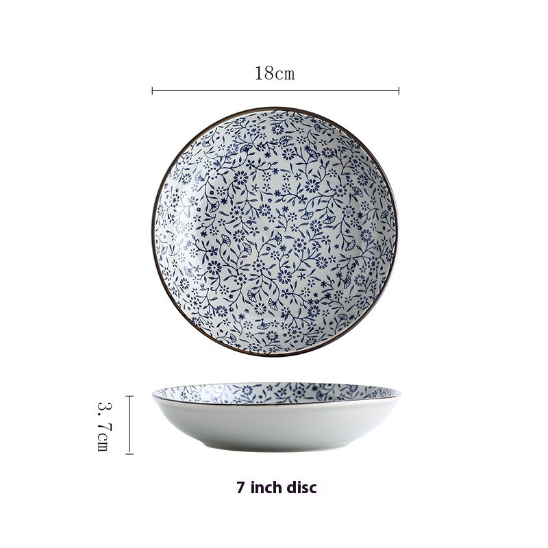 Retro Style Cold Dish Ceramic Sushi Plate - Porcelain Meal Tray