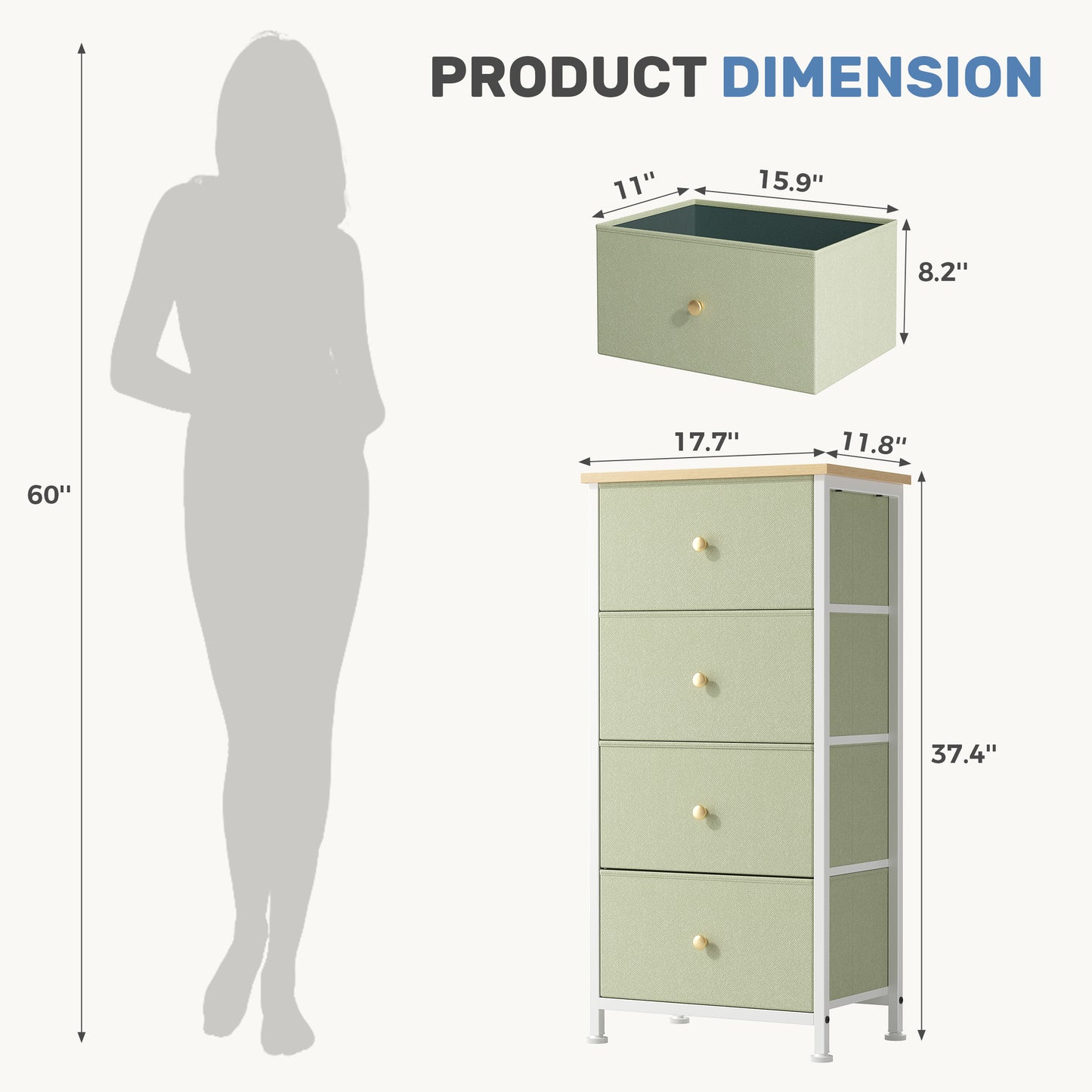 4-Drawer Storage Cabinet for Bedrooms & Living Rooms