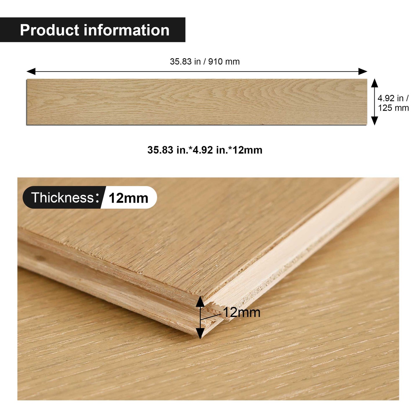 Tongue and Groove Engineered Hardwood Flooring - Dark Oak 20-Pack