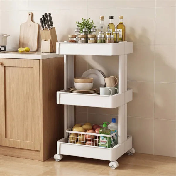 3 -Tier DIY Rolling Storage Cart,15.5 X 14.5 30 With Detachable