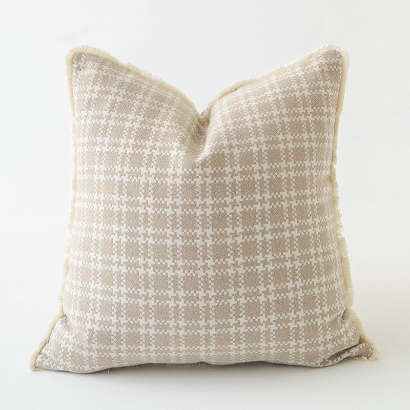 Oat Color Square Pillow Cover for Sofa & Living Room - 45x45cm