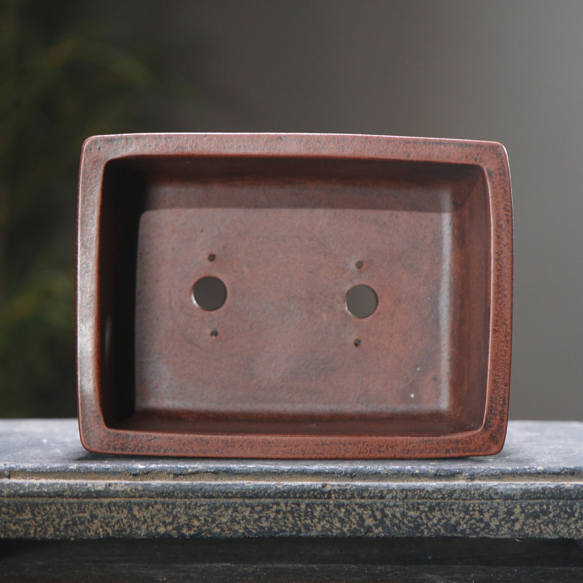 Rotating Rectangular Ceramic Flower Pot Set with Bamboo Basin - Classic Garden Decor