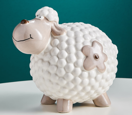 Creative Ceramic Sheep Piggy Bank - Nordic Style Home & Garden Decor